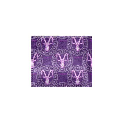 Capricorn Zodiac Pattern Print Design 04 Men's ID Card Wallet