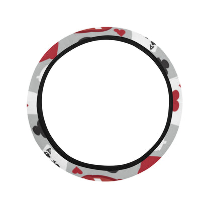 Casino Pattern Print Design 01 Steering Wheel Cover with Elastic Edge