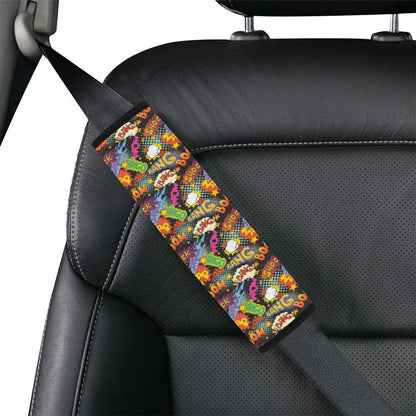 Comic Book Pattern Print Design 01 Car Seat Belt Cover