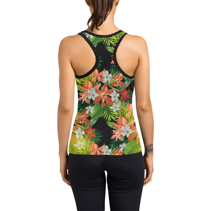 Amaryllis Pattern Print Design AL07 Women's Racerback Tank Top