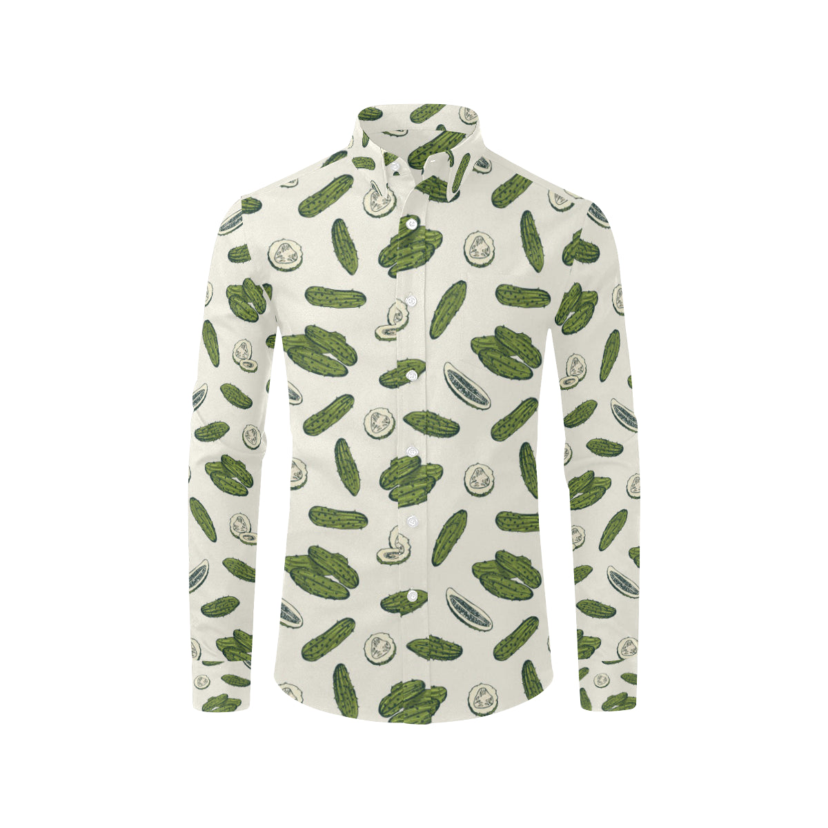 Cucumber Pattern Print Design CC05 Men's Long Sleeve Shirt