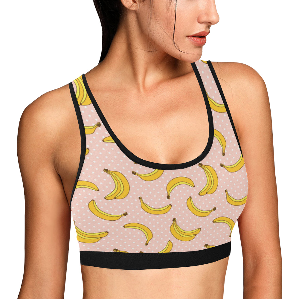Banana Pattern Print Design BA06 Sports Bra
