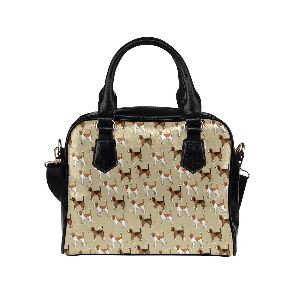 Beagle Pattern Print Design 01 Shoulder Handbag