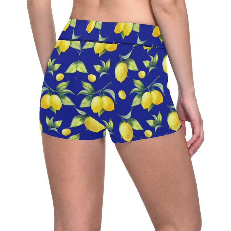 Lemon Pattern Print Design LM06 Yoga Shorts