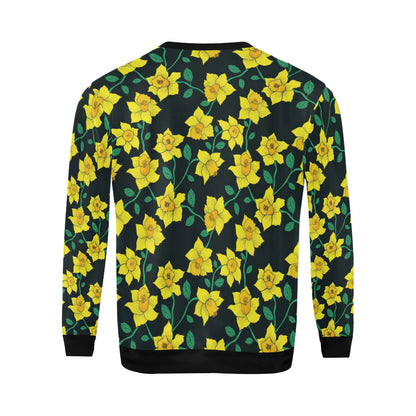 Daffodils Pattern Print Design DF03 Men Long Sleeve Sweatshirt