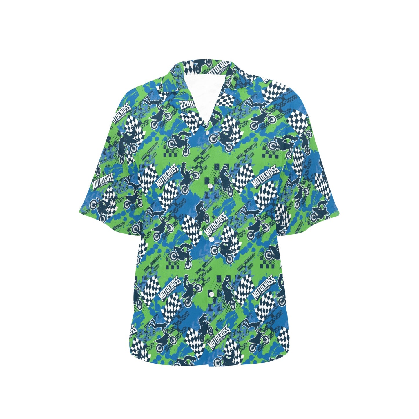 Motocross Pattern Print Design 04 Women's Hawaiian Shirt