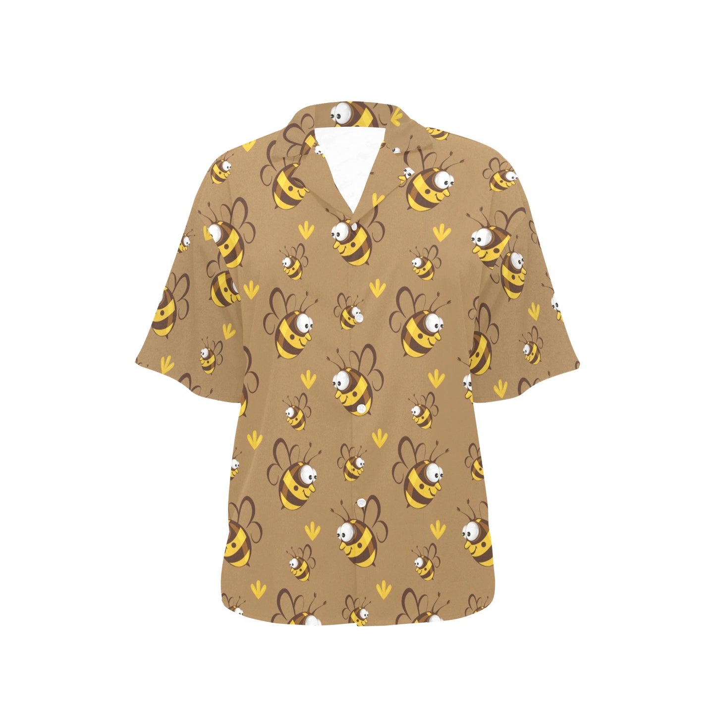 Bee Pattern Print Design BEE09 Women's Hawaiian Shirt