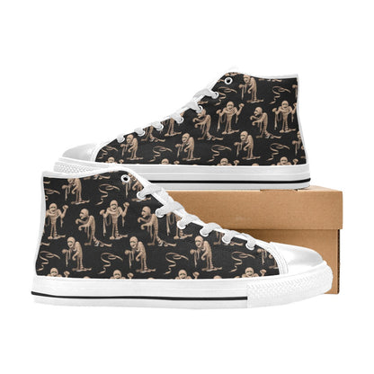 Mummy Print Design LKS302 High Top Women's White Shoes