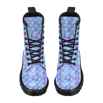 Mermaid Tail Design Print Pattern Women's Boots
