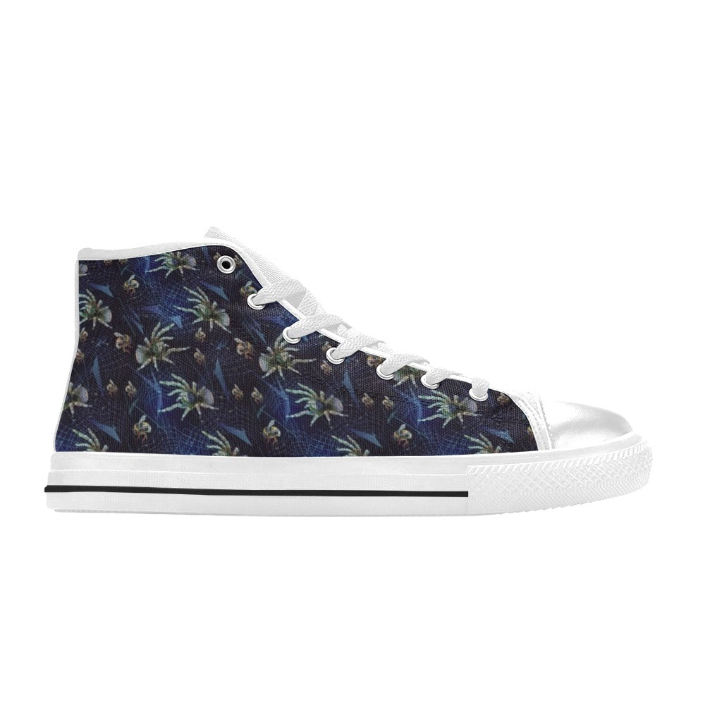 Tarantula Print Design LKS401 High Top Women's White Shoes