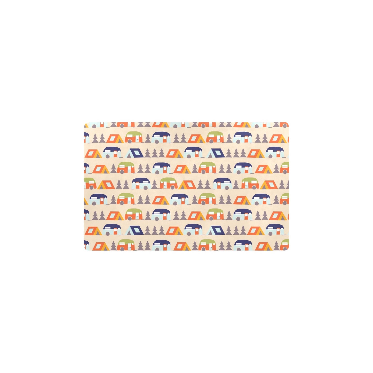 Camper Tent Pattern Print Design 03 Kitchen Mat