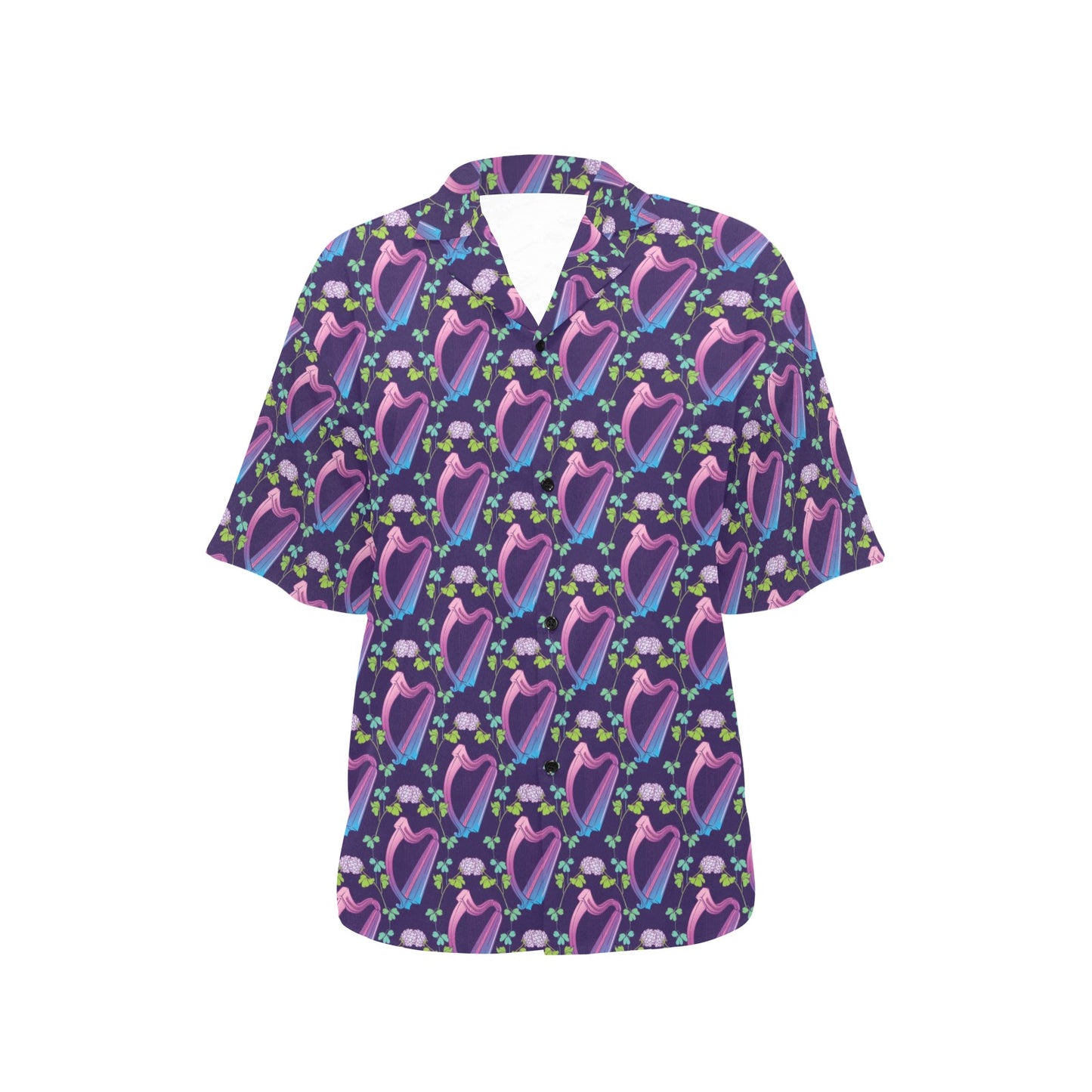 Harp Print Design LKS403 Women's Hawaiian Shirt