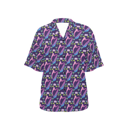 Harp Print Design LKS403 Women's Hawaiian Shirt