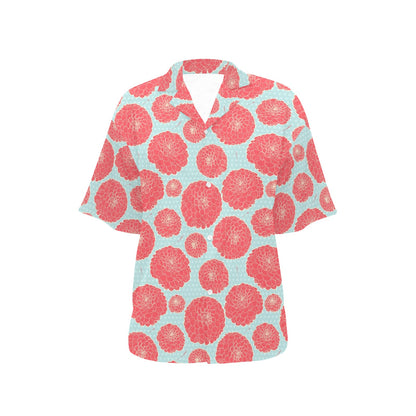 Marigold Pattern Print Design MR03 Women's Hawaiian Shirt