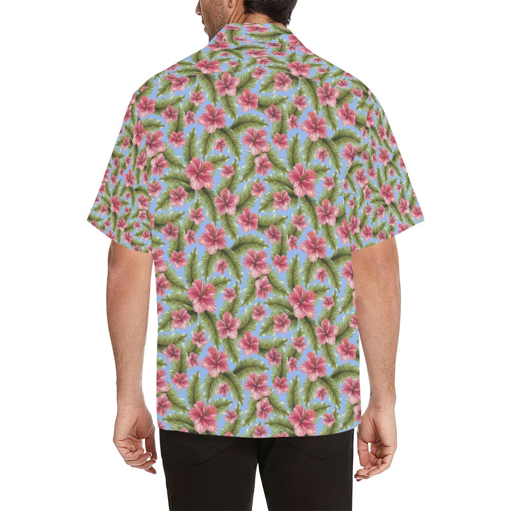 Tropical Flower Print Design LKS301 Men's Hawaiian Shirt