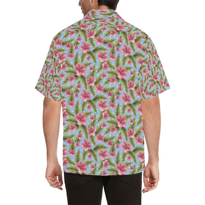 Tropical Flower Print Design LKS301 Men's Hawaiian Shirt