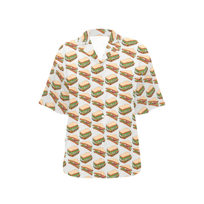 Sandwich Print Design LKS302 Women's Hawaiian Shirt