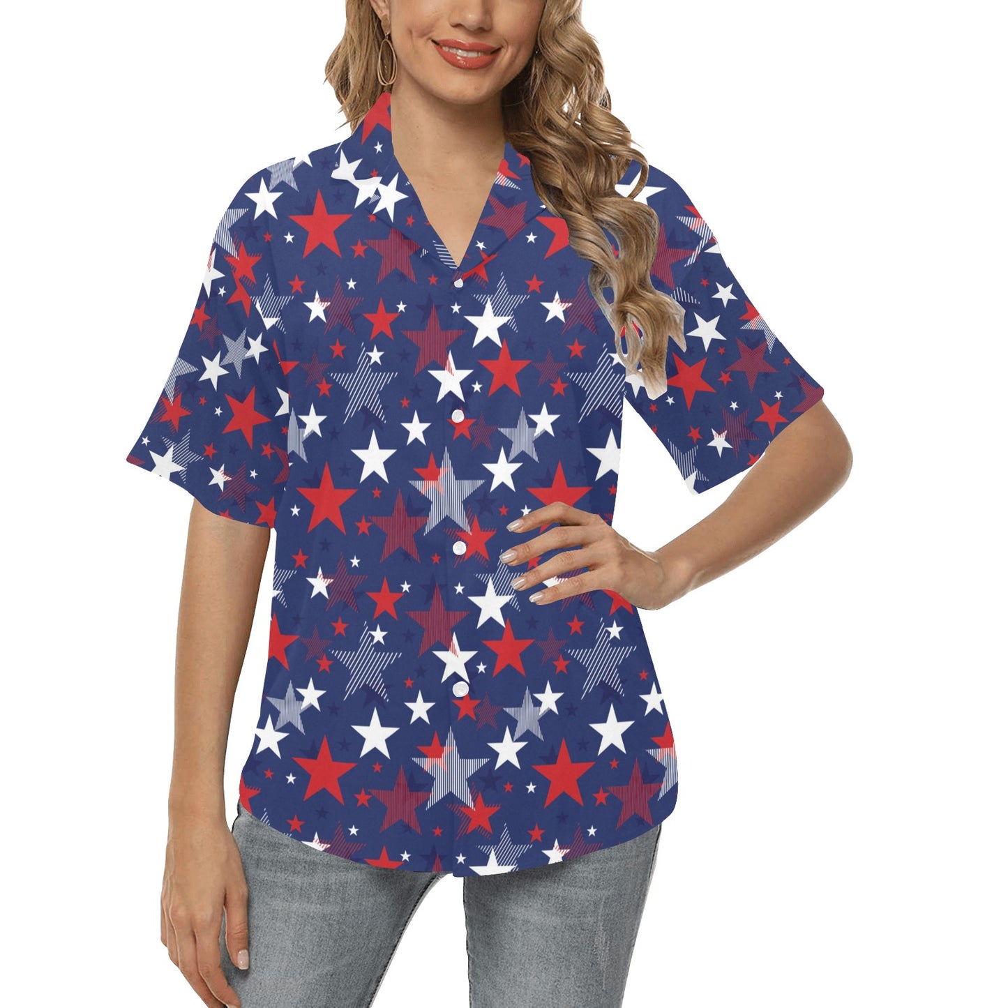 Star Print Design LKS304 Women's Hawaiian Shirt