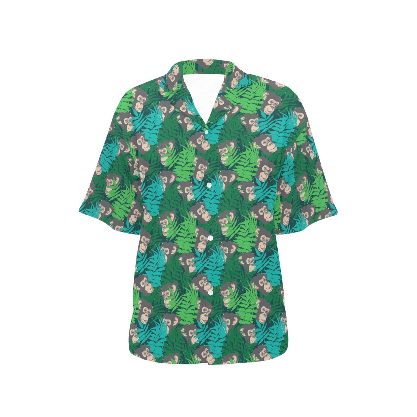 Chimpanzee Pattern Print Design 01 Women's Hawaiian Shirt