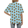 Poop Emoji Pattern Print Design A03 Women's Hawaiian Shirt