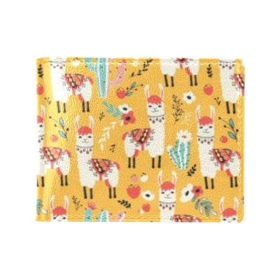 Llama Cute Themed Print Men's ID Card Wallet