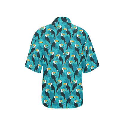 Toucan Parrot Pattern Print Women's Hawaiian Shirt