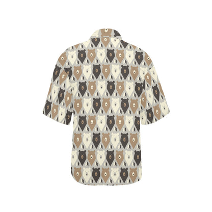 Bear Pattern Print Design 04 Women's Hawaiian Shirt