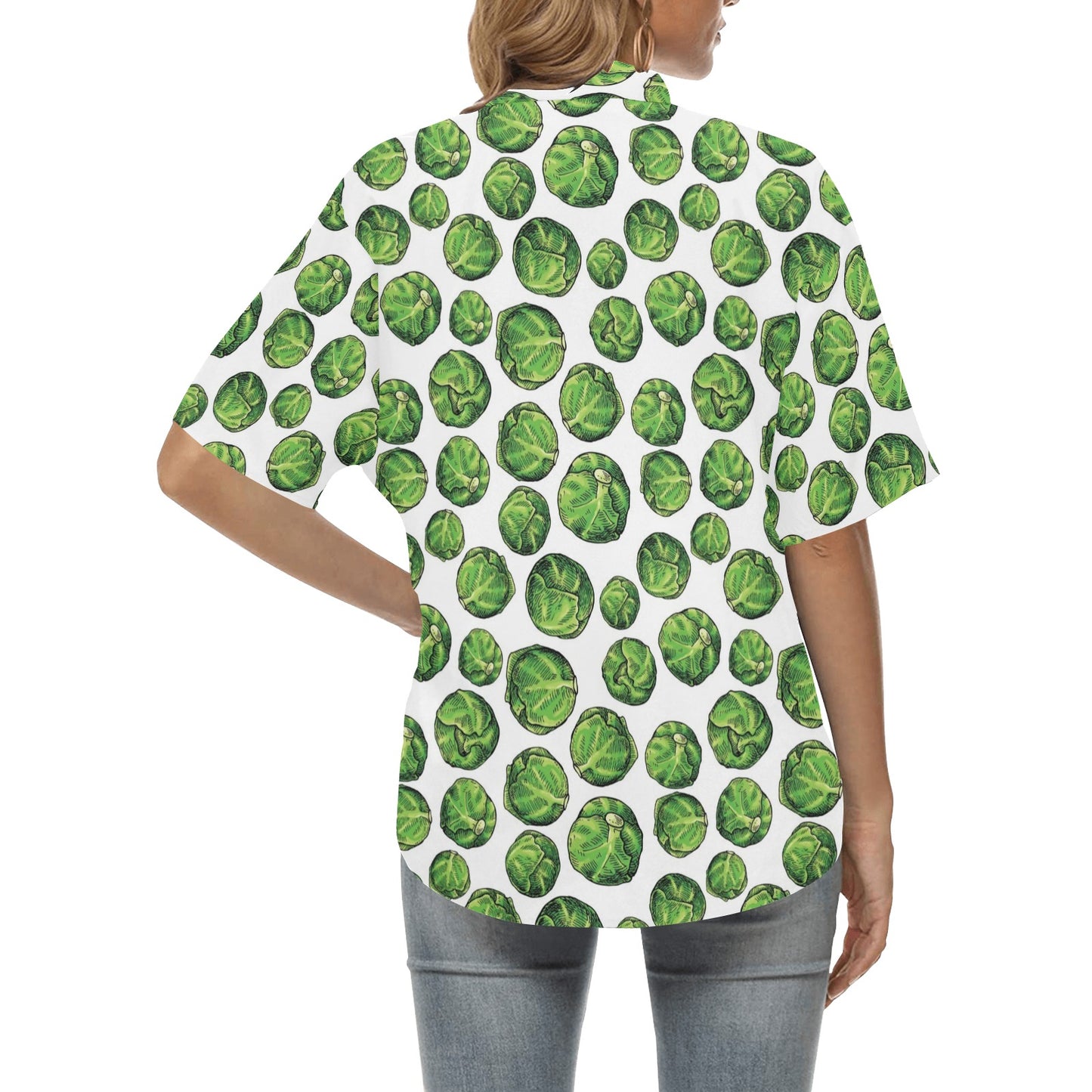 Brussels Sprouts Pattern Print Design 02 Women's Hawaiian Shirt