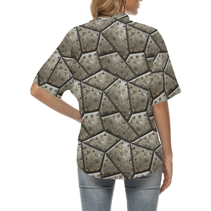 Armor Pattern Print Design 01 Women's Hawaiian Shirt
