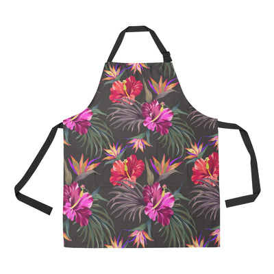 Hibiscus Pattern Print Design HB014 Apron with Pocket