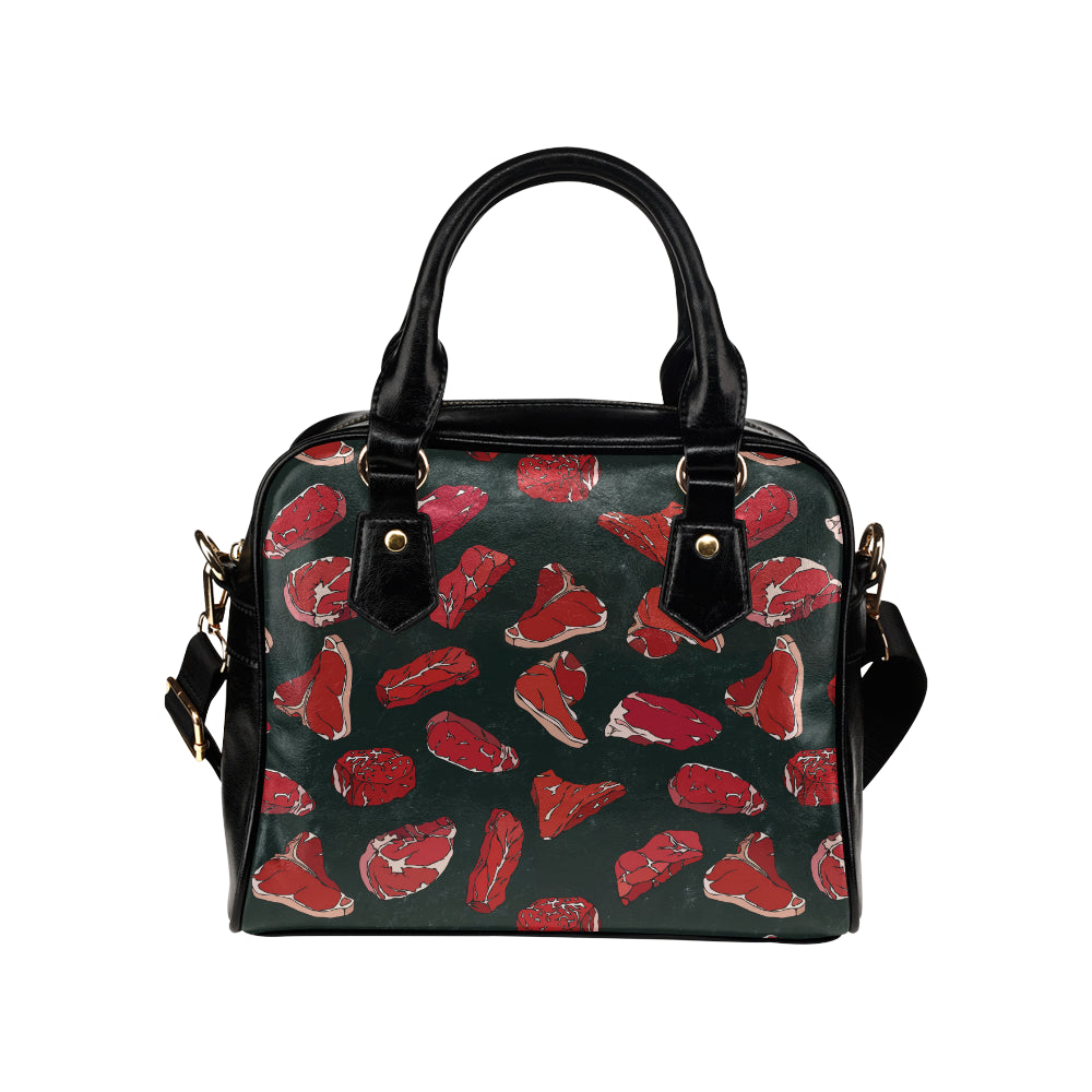 Meat Pattern Print Design 01 Shoulder Handbag