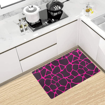 Giraffe Pink Background Texture Print Kitchen Mat