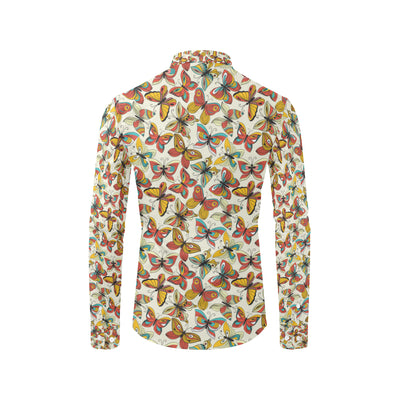 Butterfly Pattern Print Design 02 Men's Long Sleeve Shirt