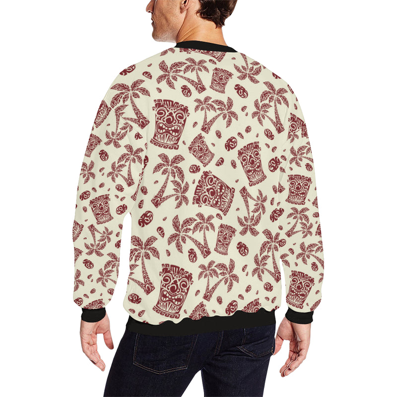 Tiki Tribal Symbol Palm Tree Men Long Sleeve Sweatshirt