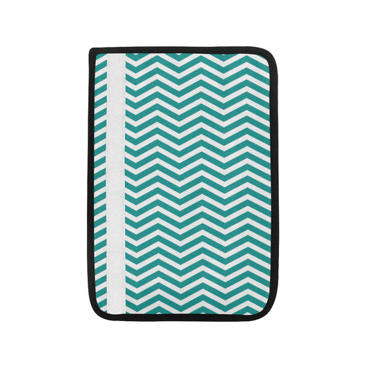 Chevron Teal Pattern Print Design 02 Car Seat Belt Cover