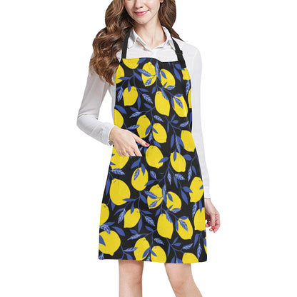 Lemon Pattern Print Design LM01 Apron with Pocket