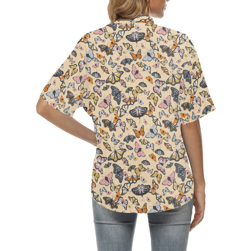 Butterfly Pattern Print Design 04 Women's Hawaiian Shirt