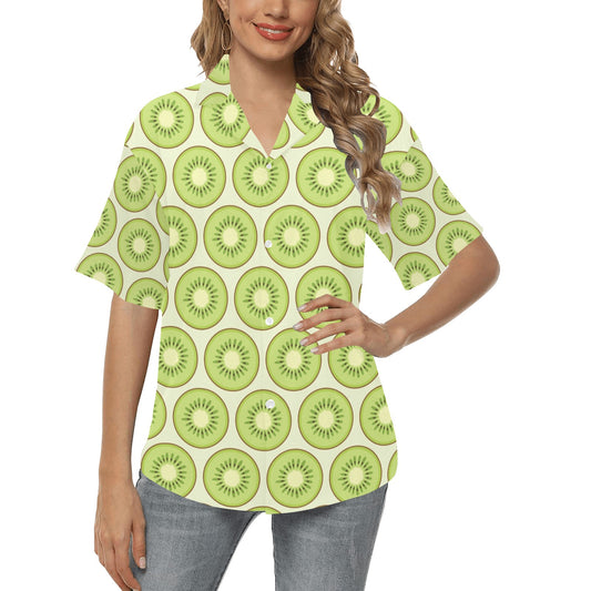 Kiwi Pattern Print Design KW02 Women's Hawaiian Shirt