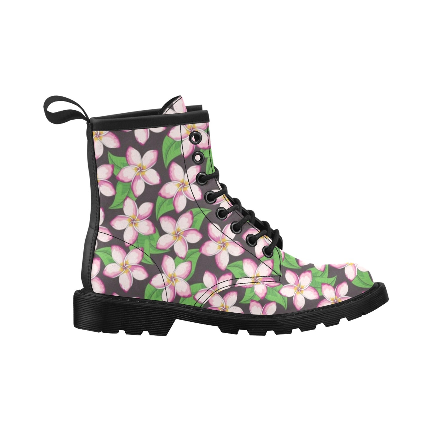 Pink Plumeria Pattern Print Design PM019 Women's Boots