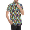 Unicorn With Wings Print Pattern Men's Short Sleeve Button Up Shirt