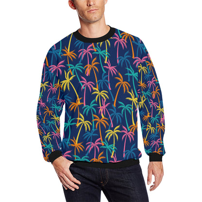 Palm Tree Pattern Print Design PT013 Men Long Sleeve Sweatshirt