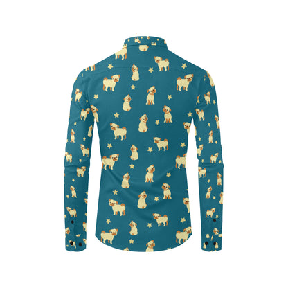 Pug Pattern Print Design A06 Men's Long Sleeve Shirt