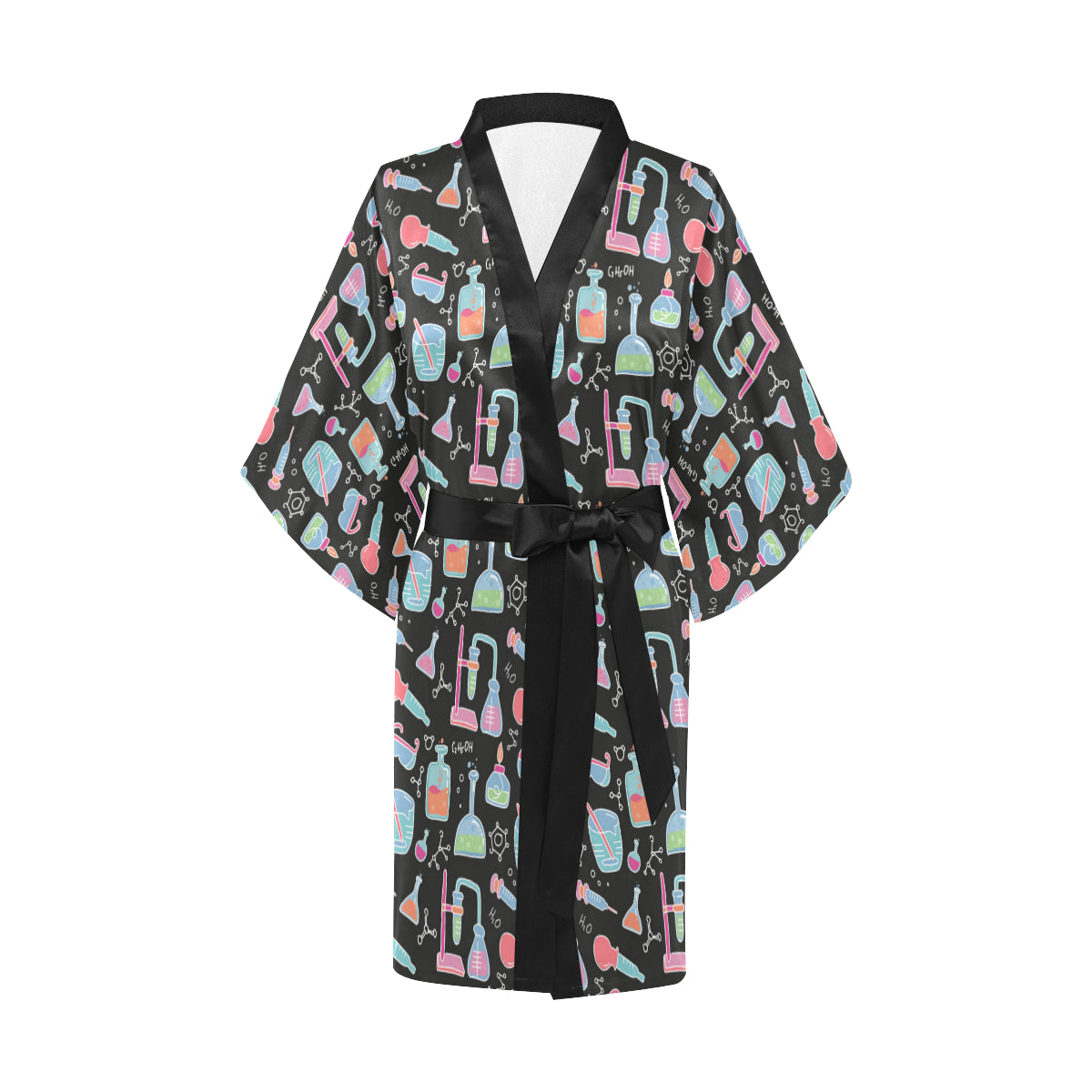 Chemical Pattern Print Design 06 Women's Short Kimono