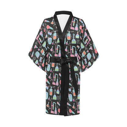 Chemical Pattern Print Design 06 Women's Short Kimono