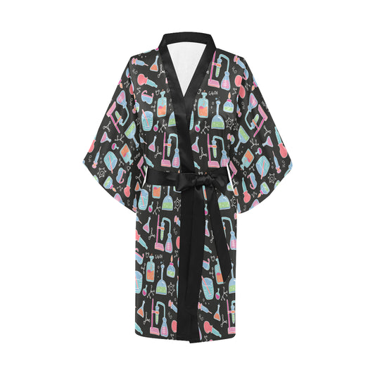 Chemical Pattern Print Design 06 Women's Short Kimono