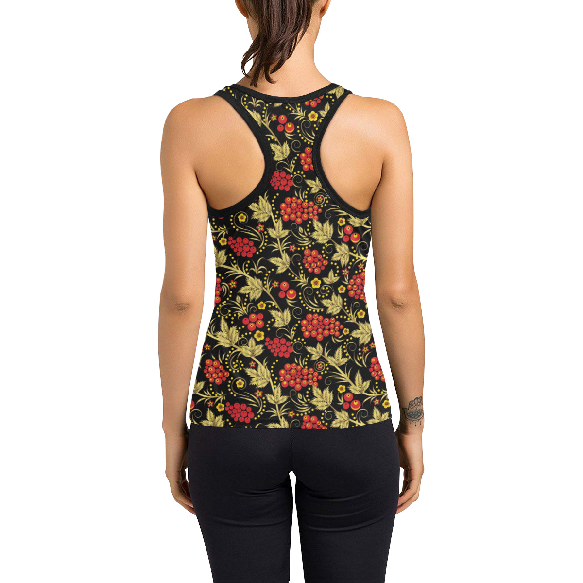 Cranberry Pattern Print Design CB02 Women's Racerback Tank Top
