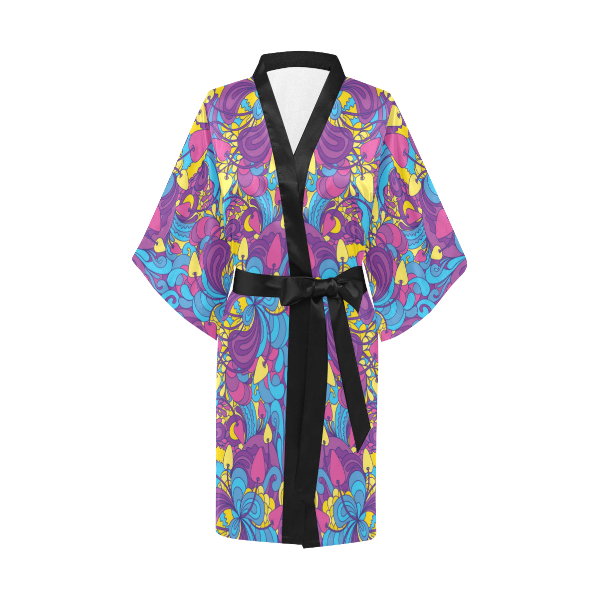 Psychedelic Mushroom Pattern Print Design A03 Women's Short Kimono