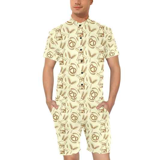 Agricultural Windmills Print Design 03 Men's Romper
