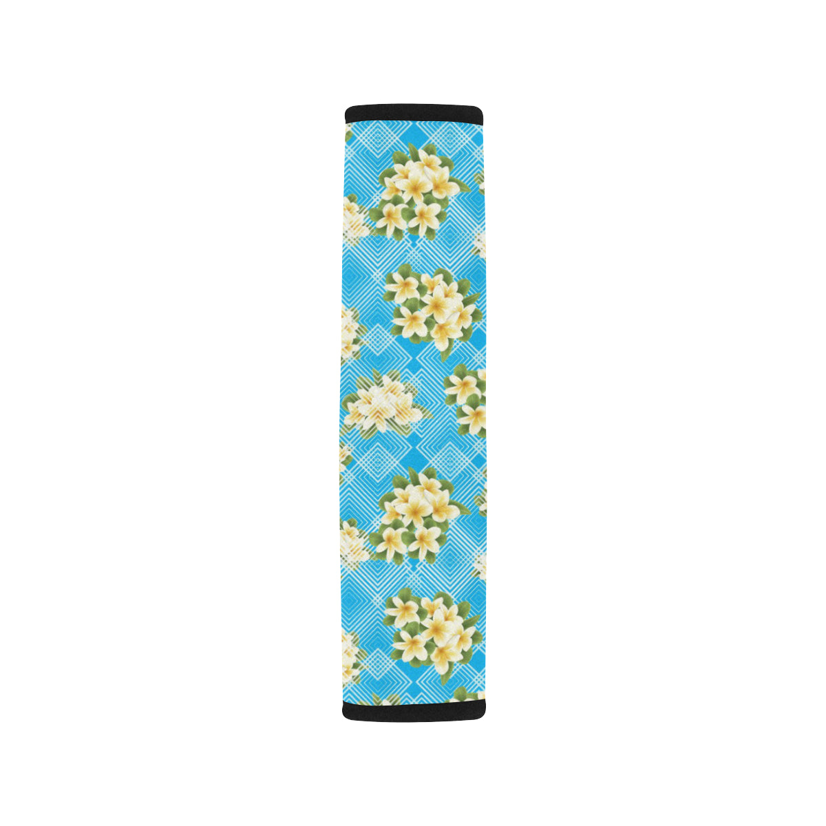 Yellow Plumeria Design Print Pattern Car Seat Belt Cover