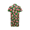 Pink Red Hibiscus Pattern Print Design HB023 Men's Romper